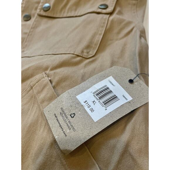 Frye and Co. Men's Lightweight Twill Jacket XL Tan ✨NEW✨$119 Retail Snap Closure - Picture 5 of 8